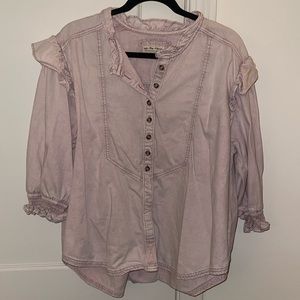 Free People lavender denim top size large